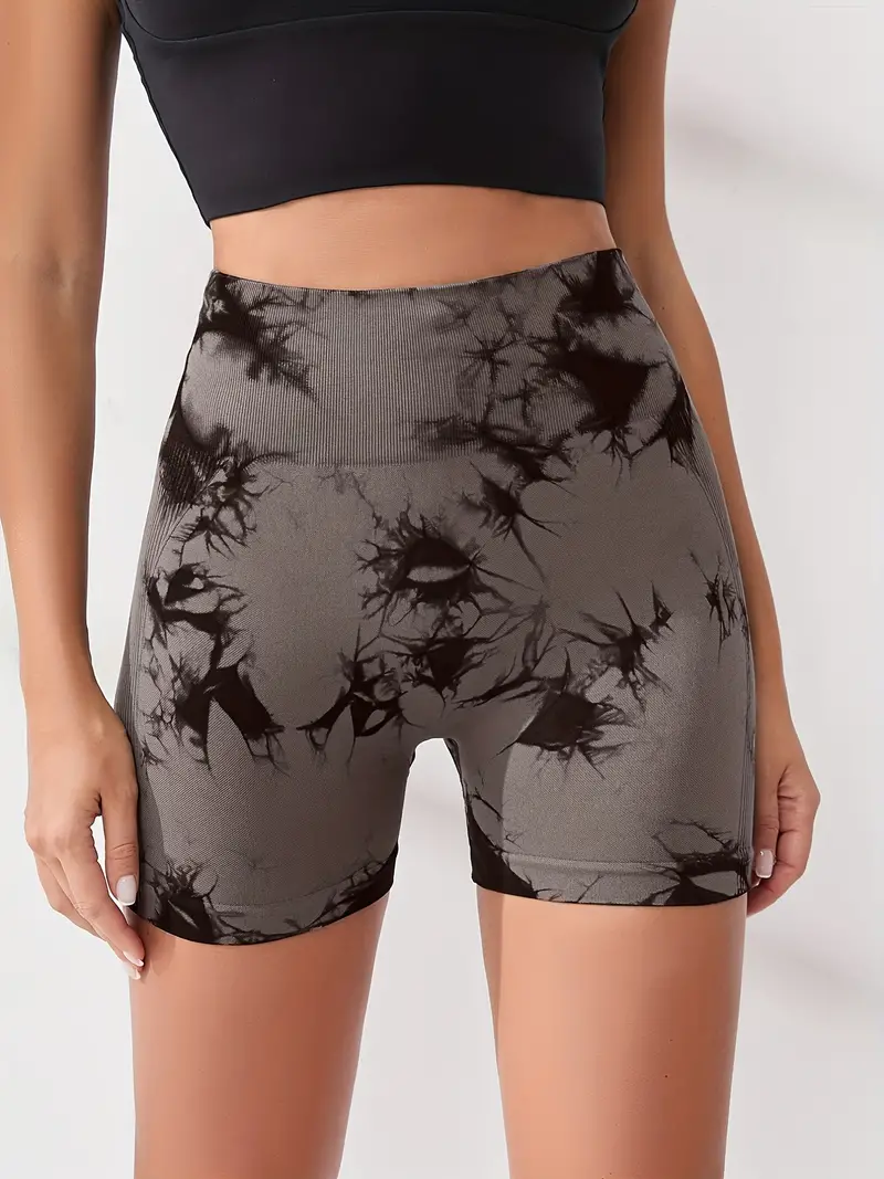 4 pzas. Shorts deportivos teñidos sin costuras, shorts para ciclismo, correr, con efecto de levantamiento de glúteos y cintura alta, ropa deportiva para mujer - Imagen 7