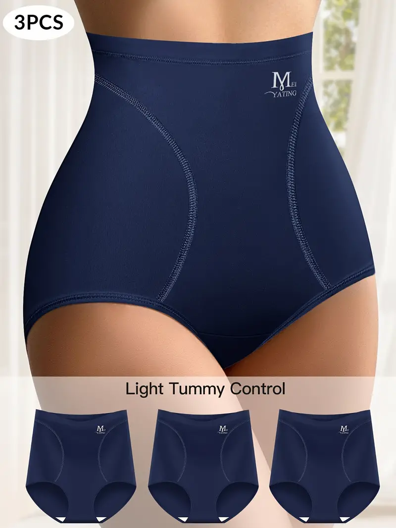 3 Piezas de Bragas De Cintura Alta Con Estampado De Letras - Imagen 5