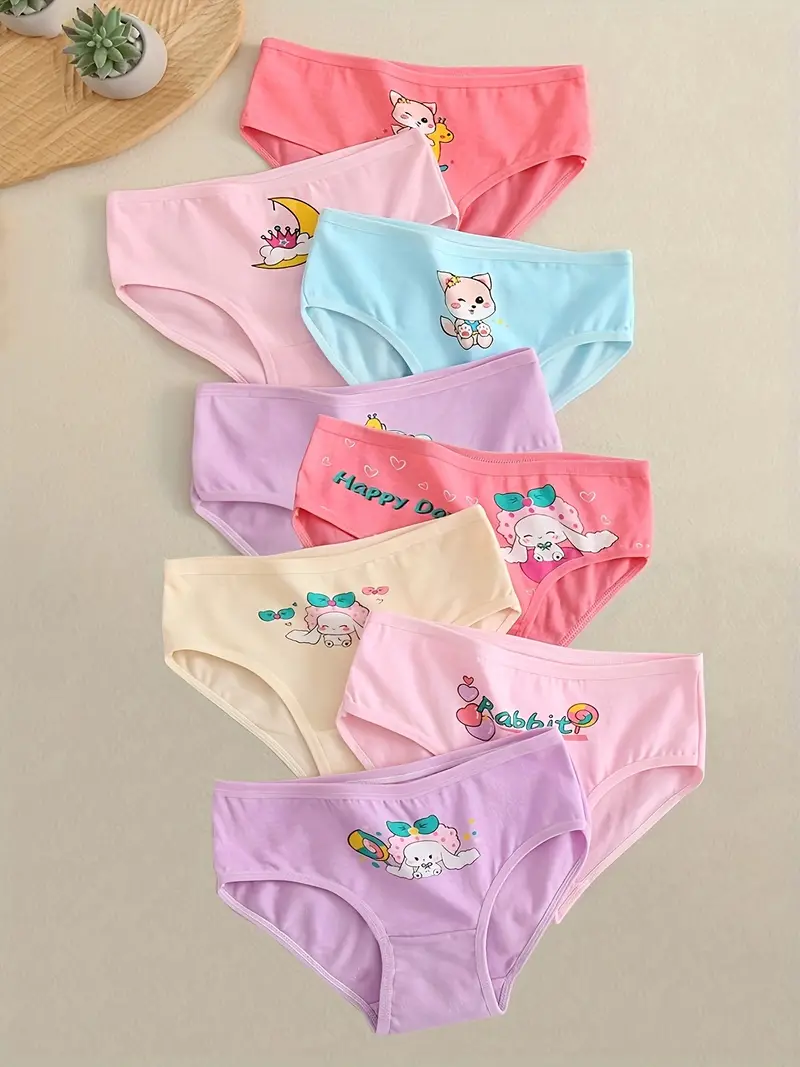 8pcs Bragas de Algodón para Niñas Pequeñas