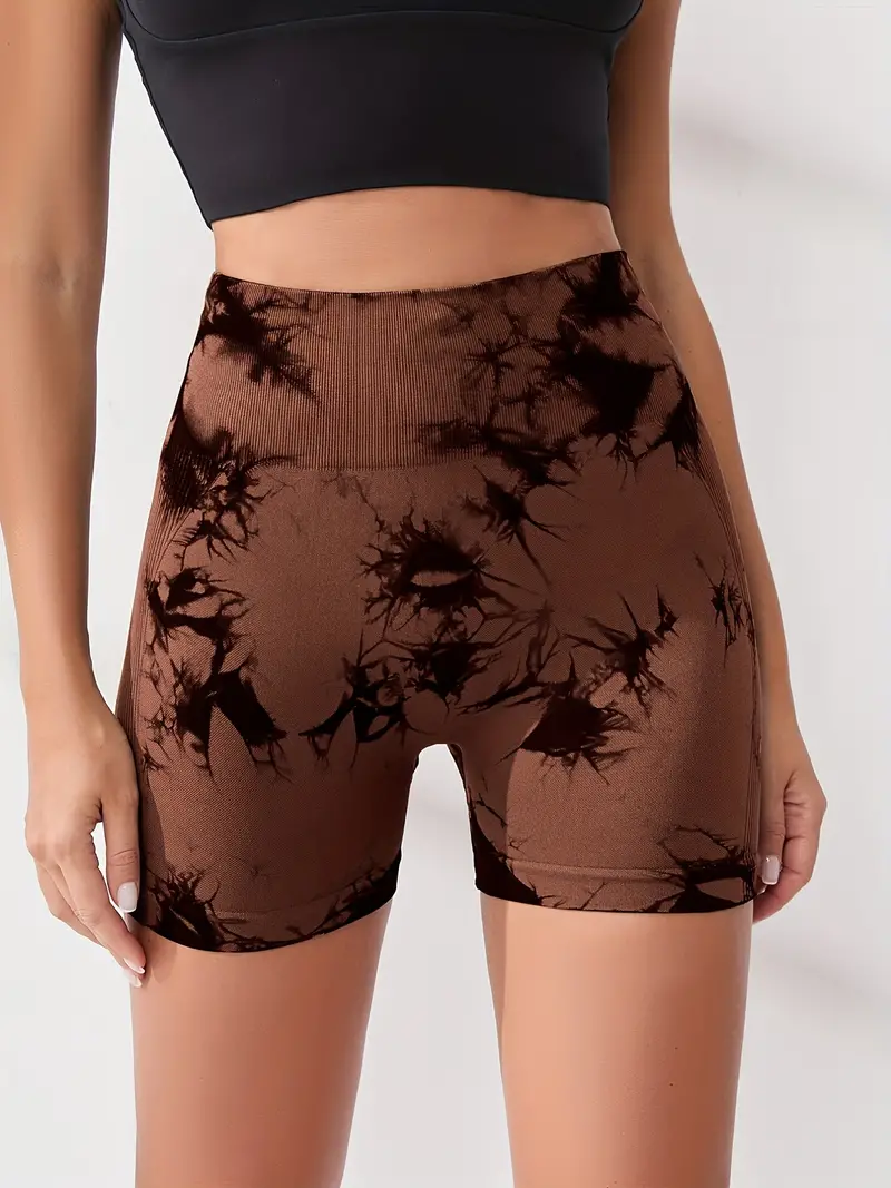 4 pzas. Shorts deportivos teñidos sin costuras, shorts para ciclismo, correr, con efecto de levantamiento de glúteos y cintura alta, ropa deportiva para mujer - Imagen 6