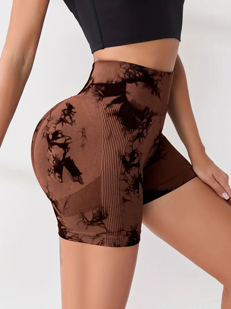4 pzas. Shorts deportivos teñidos sin costuras, shorts para ciclismo, correr, con efecto de levantamiento de glúteos y cintura alta, ropa deportiva para mujer - Imagen 4