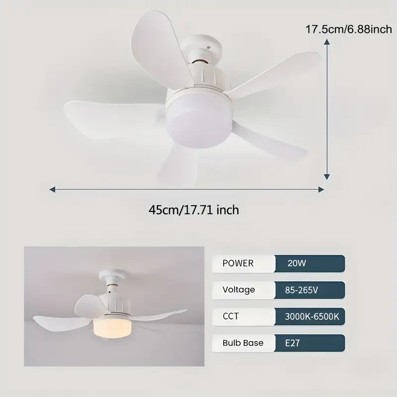 Ventilador de techo con luz y control remoto - Imagen 6
