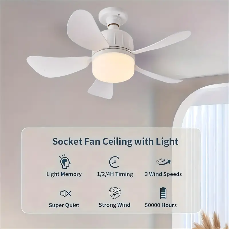 Ventilador de techo con luz y control remoto - Imagen 5